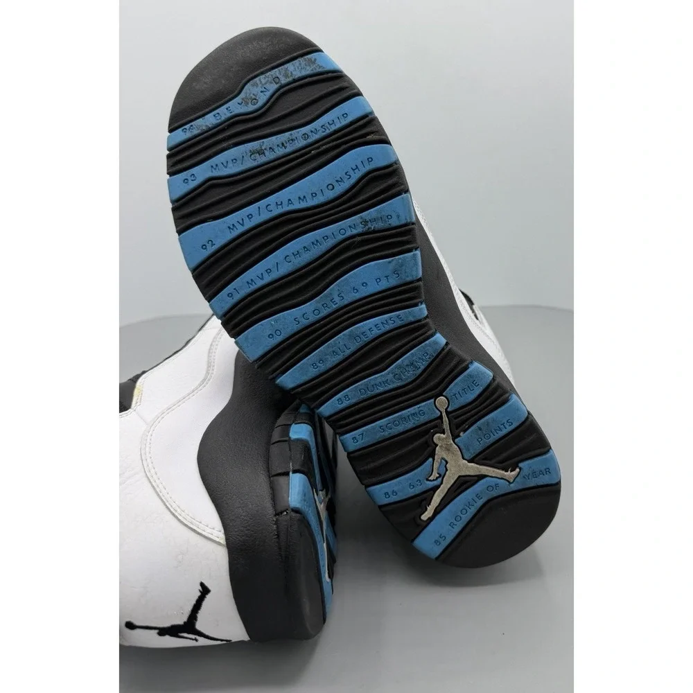 Air Jordan 10 Retro Powder Blue 2014 White/Black/Powder Blue 310805-106 Size 8.5